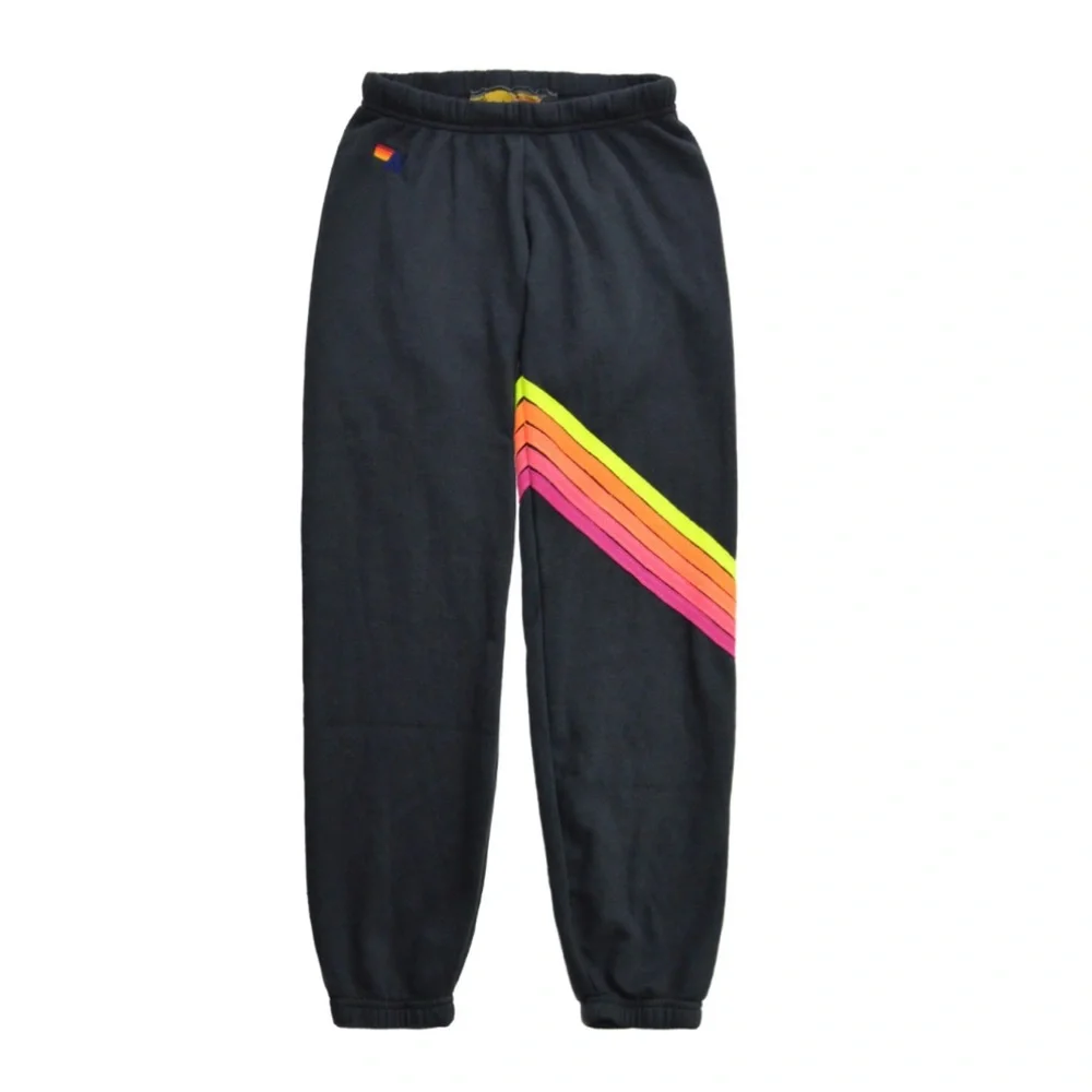 Aviator Nation Neon 5 stripe Chevron sweatpants - Picture 1 of 4